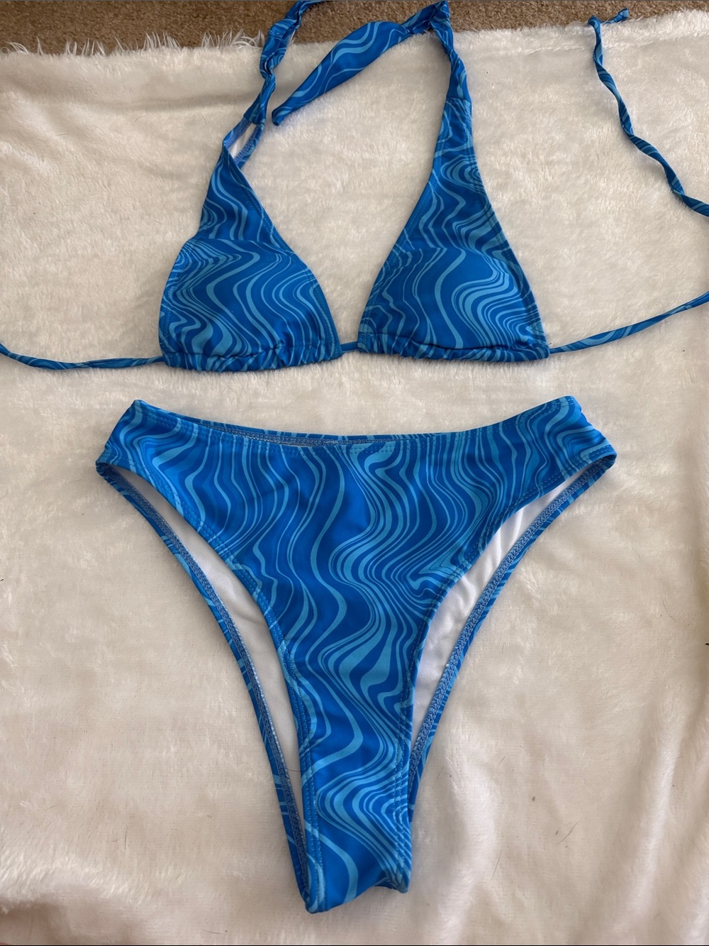 Blue Swirl Two-Piece Bikini Set